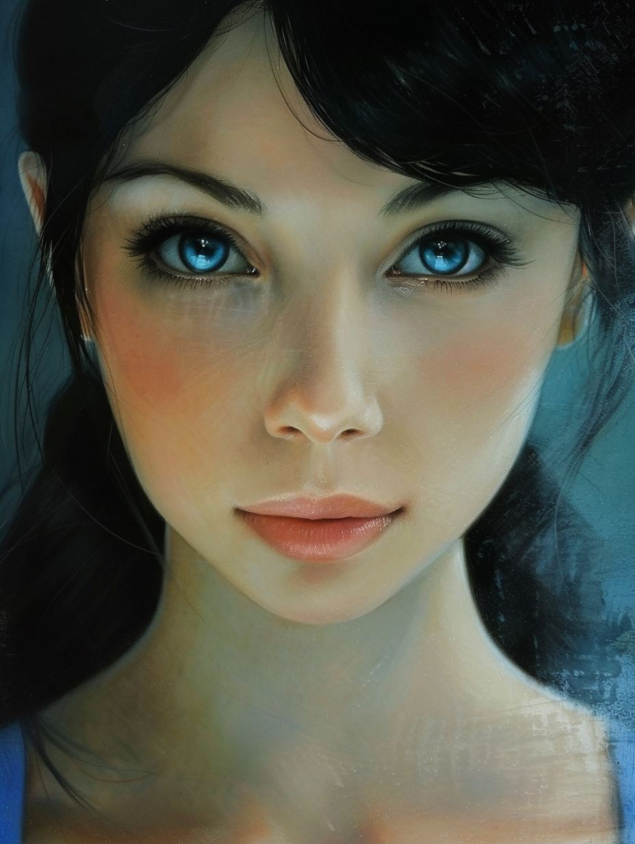 Ethereal Gaze of the Azure Soul - Image 1