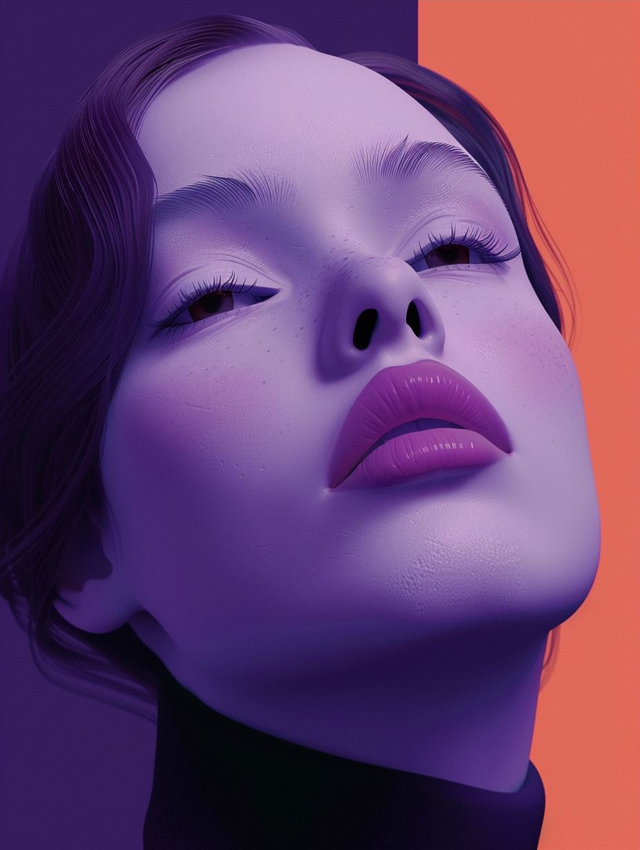 Surreal Violet Portrait Collage - Image 3