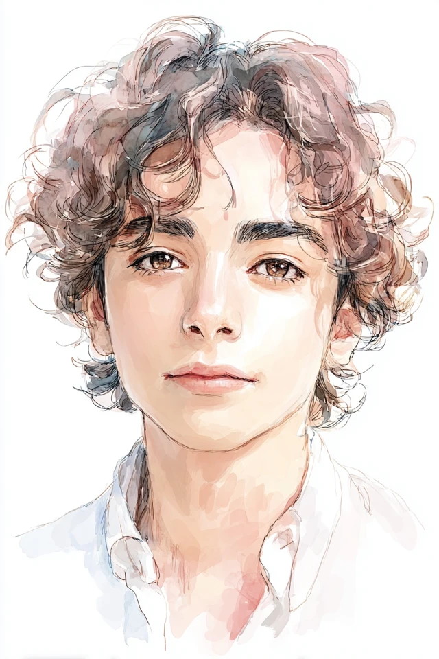 Ethereal Watercolor Portrait - Image 1