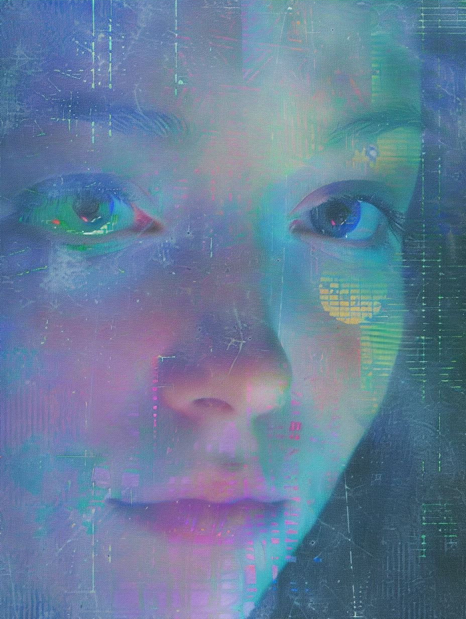 Neon Glitch Ethereal Portrait - Image 3