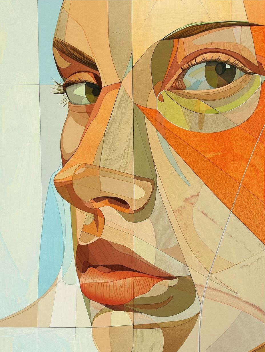 Fragmented Gaze Cubist Portraits - Image 3