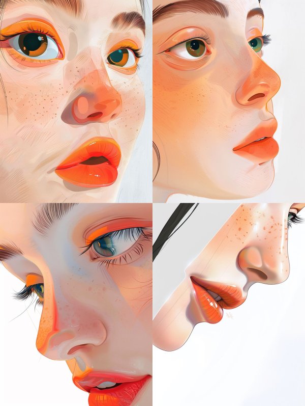 Vibrant Digital Portrait Studies