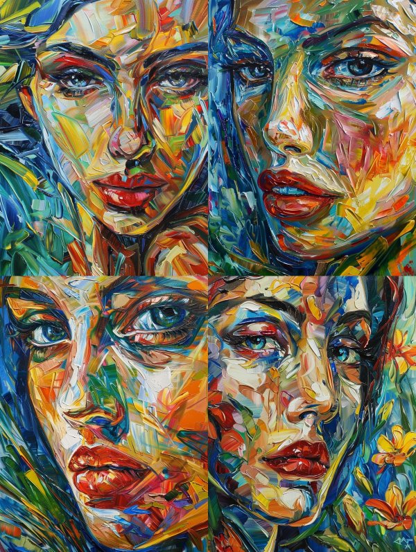 Vibrant Abstract Expressionist Portraits