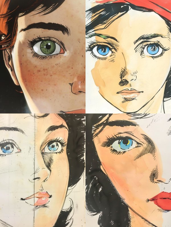 Expressive Hand Drawn Portrait Studies
