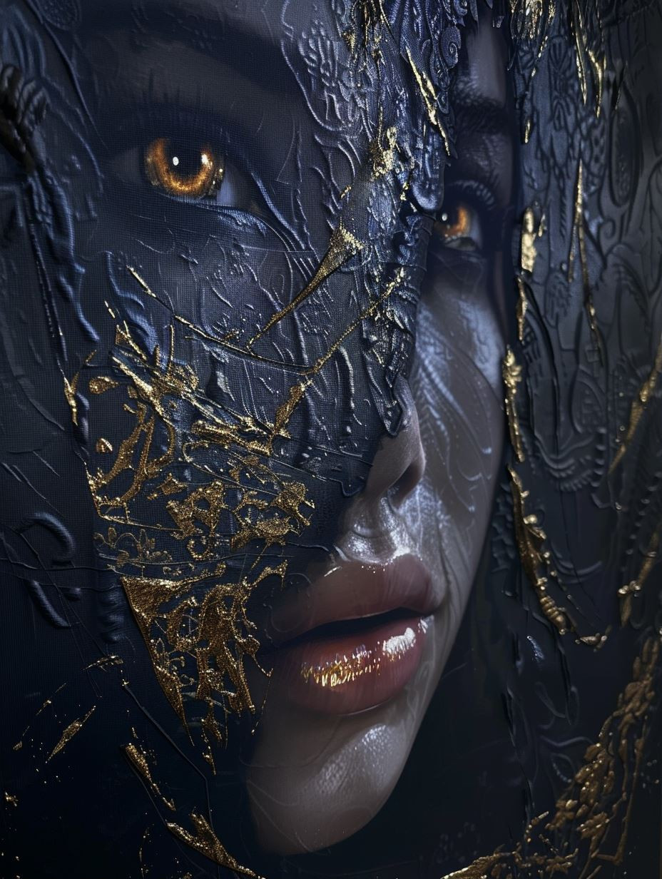 Gilded Fragments of Dark Elegance - Image 1