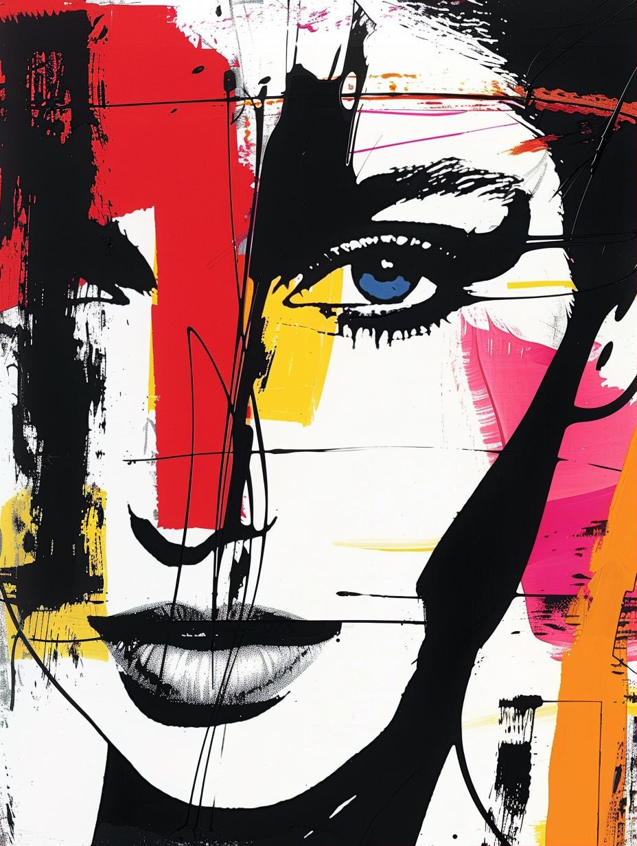 Abstract Neon Pop Portrait