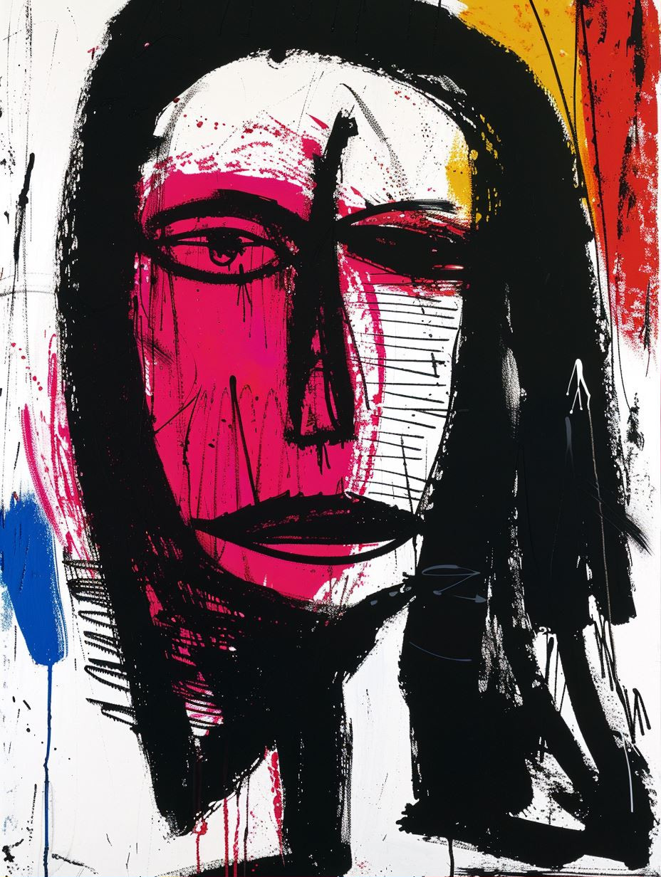 Neon Expressionist Portrait Study