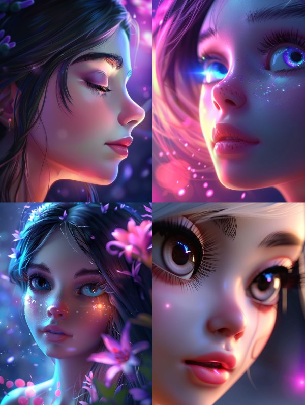 Ethereal Glow: Digital Portraits of Fantasy Girls