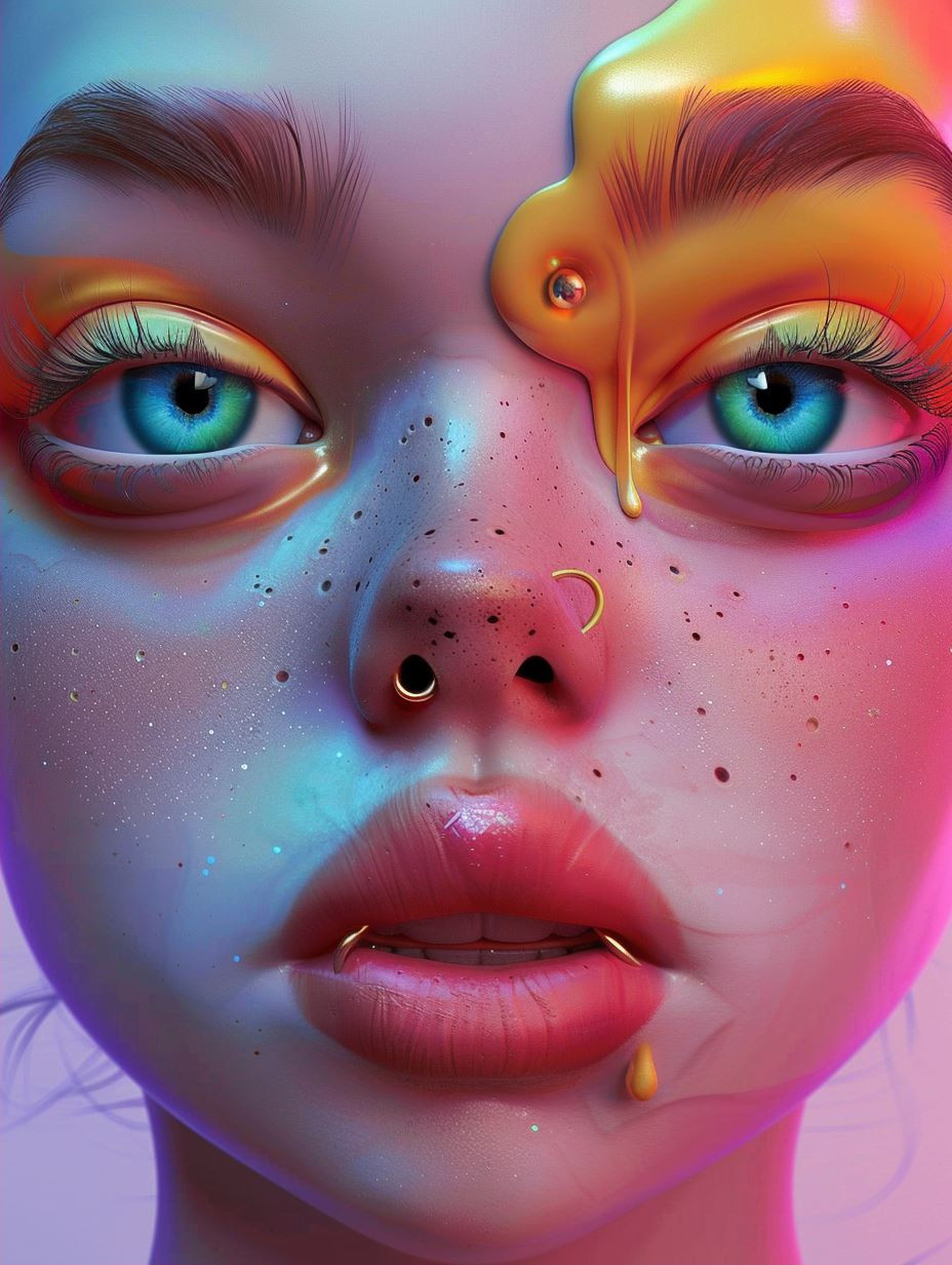 Neon Dreams: Surreal Digital Portraits - Image 2