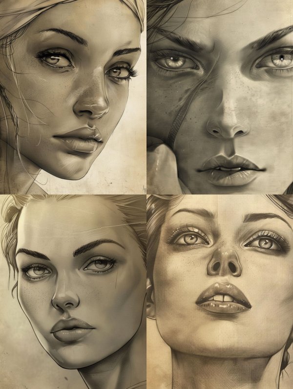 Ethereal Gaze: Digital Portrait Studies