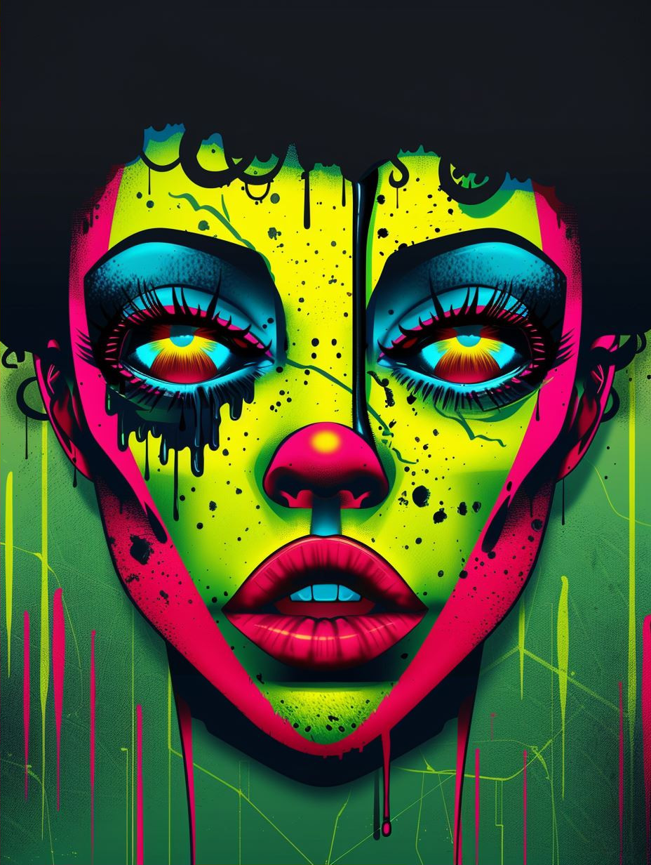 Neon Dreams: Psychedelic Portrait Collage - Image 2