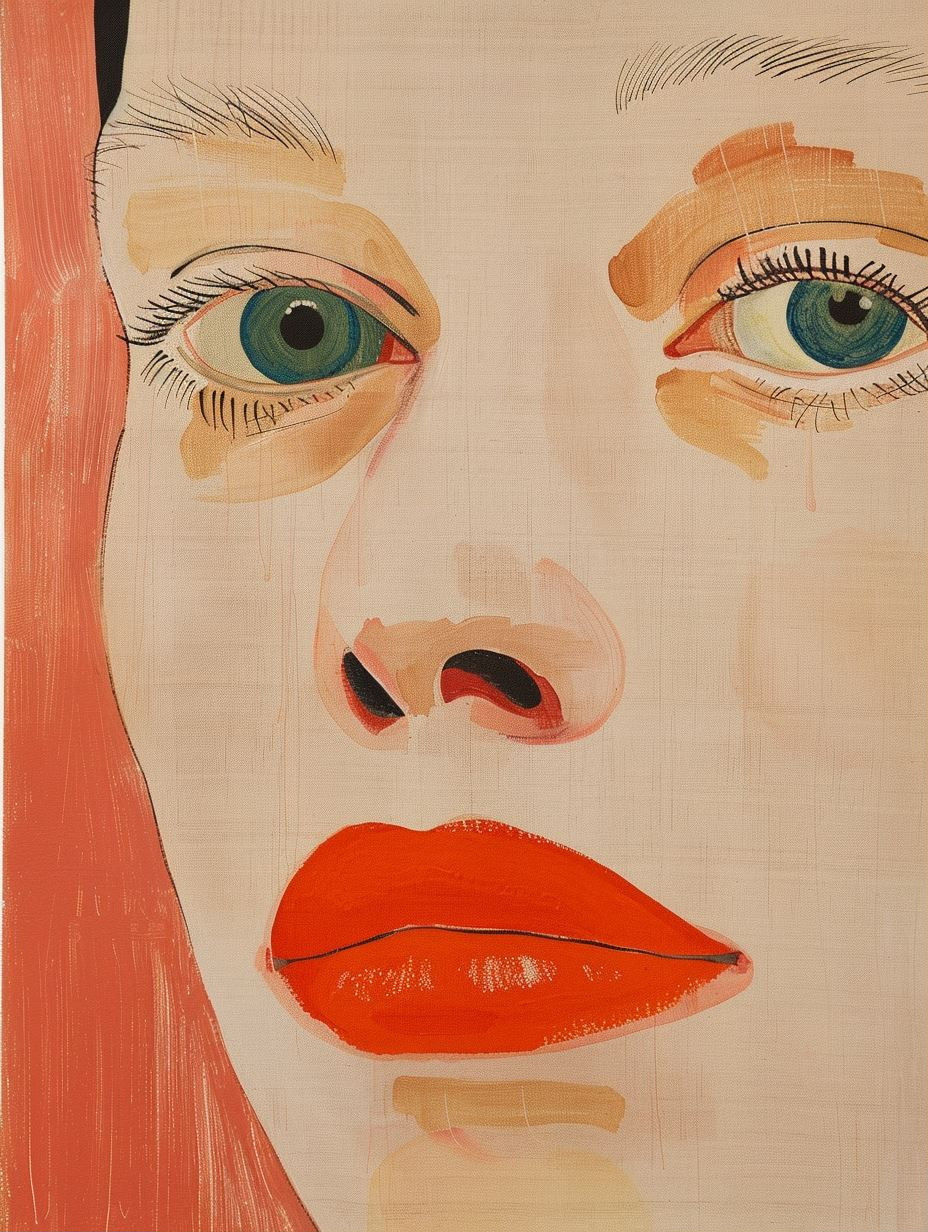 Modernist Portraits in Bold Hue - Image 1