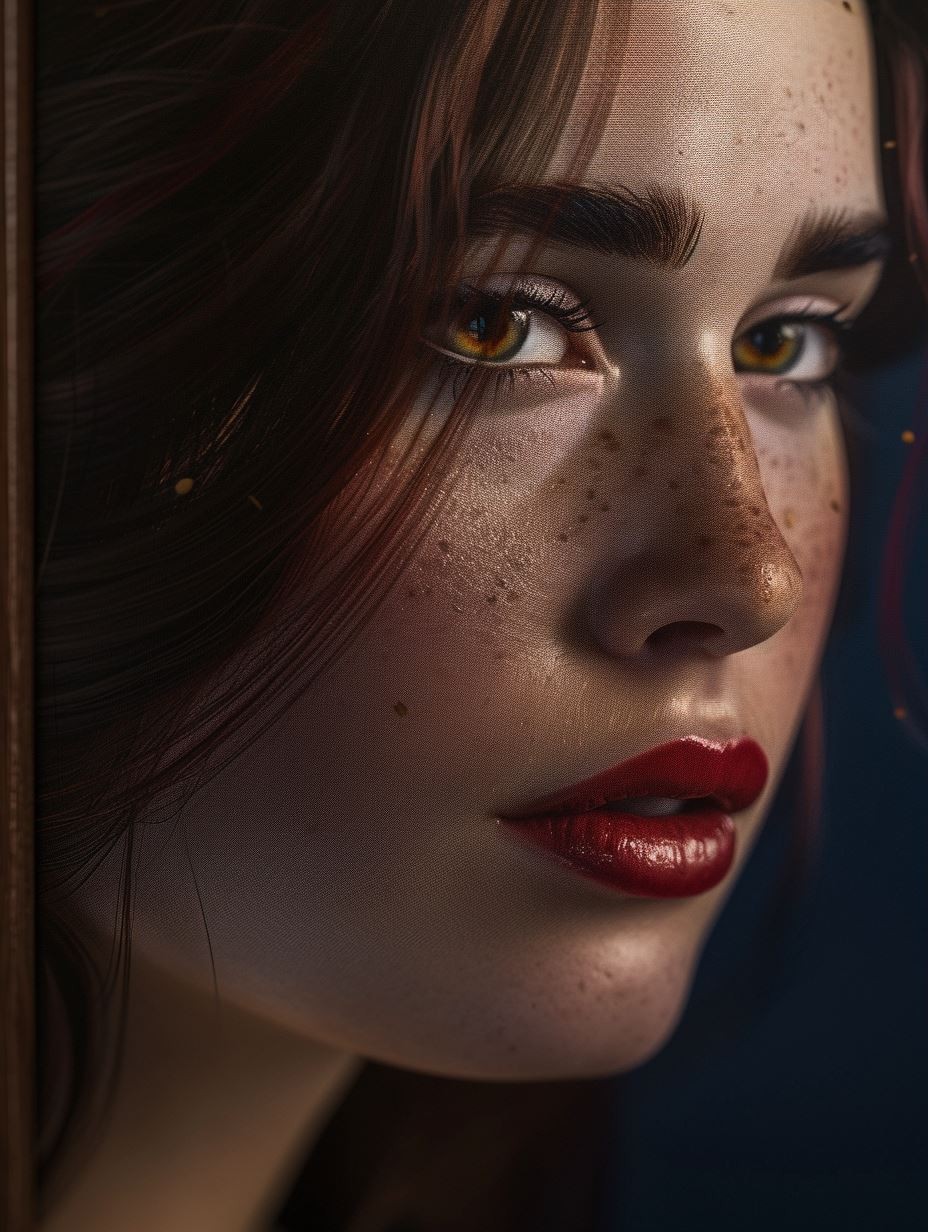 Crimson Lips and Golden Gaze - Image 3