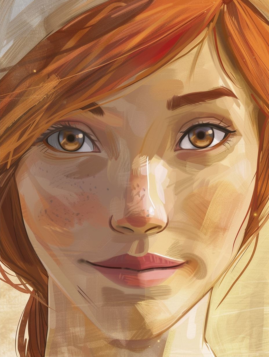 Ethereal Gaze in Digital Paint - Image 2