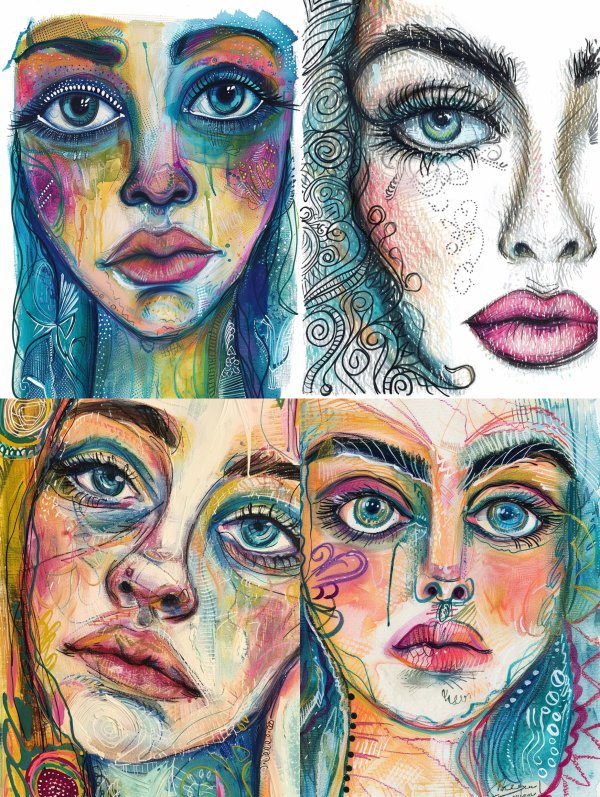 Vibrant Psychedelic Portrait Study