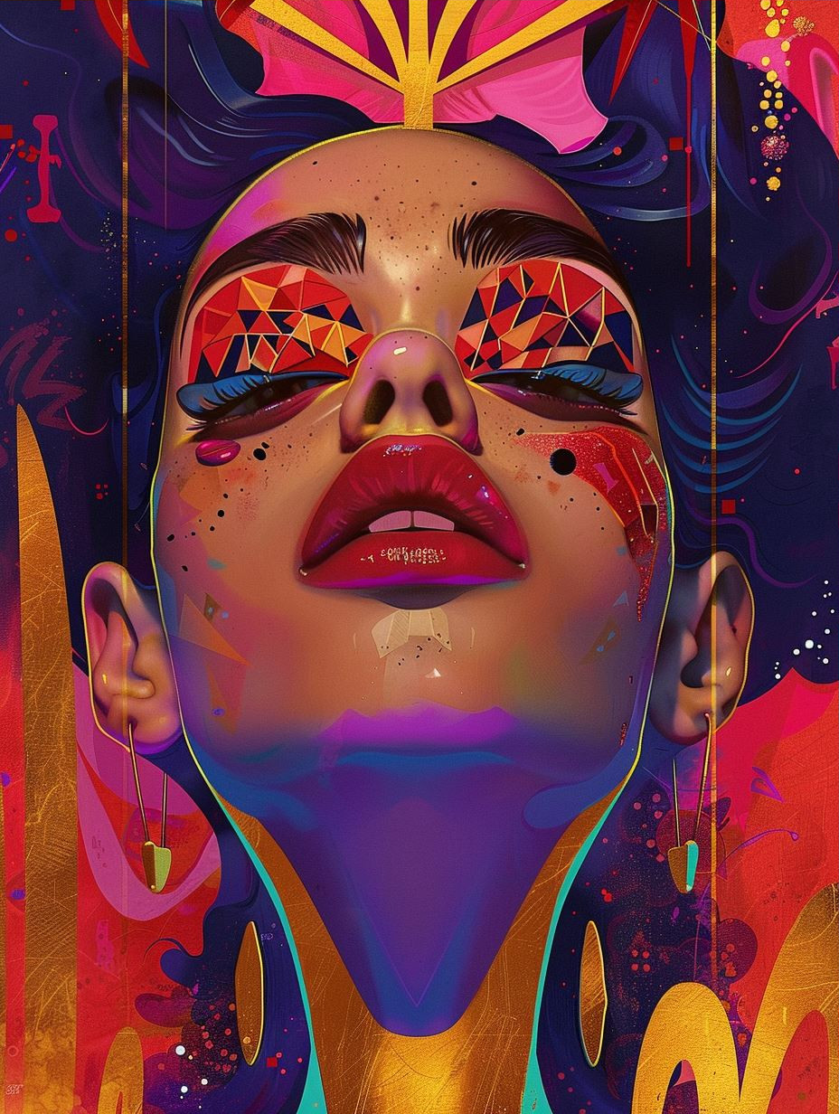 Vibrant Surrealist Portrait Collage - Image 3