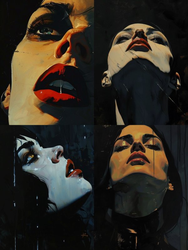 Crimson Gaze Digital Noir