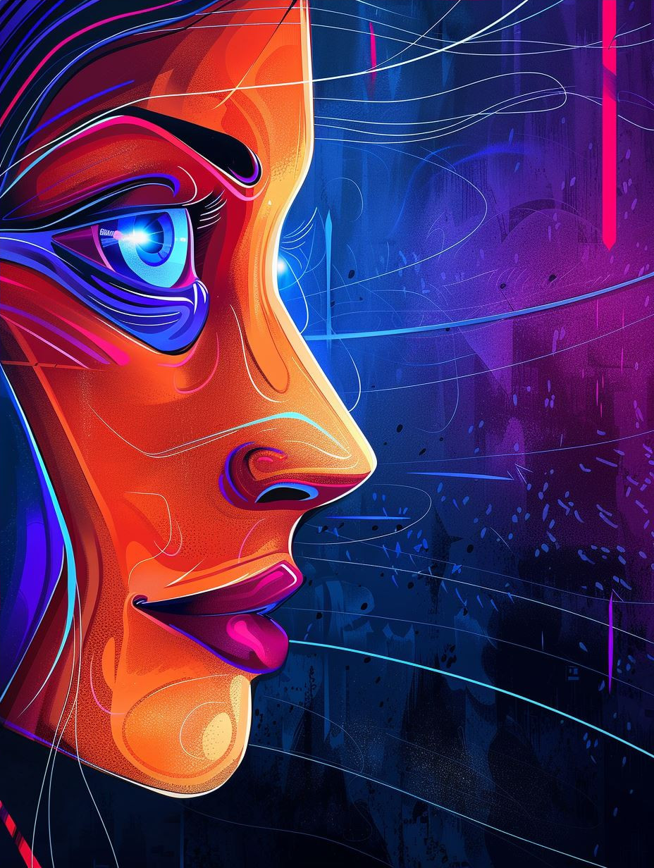 Neon Dreams Ethereal Portrait - Image 4