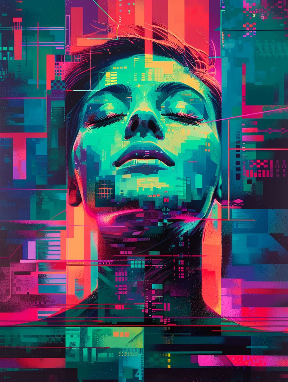 Neon Glitch Cybernetic Portraits - Image 3