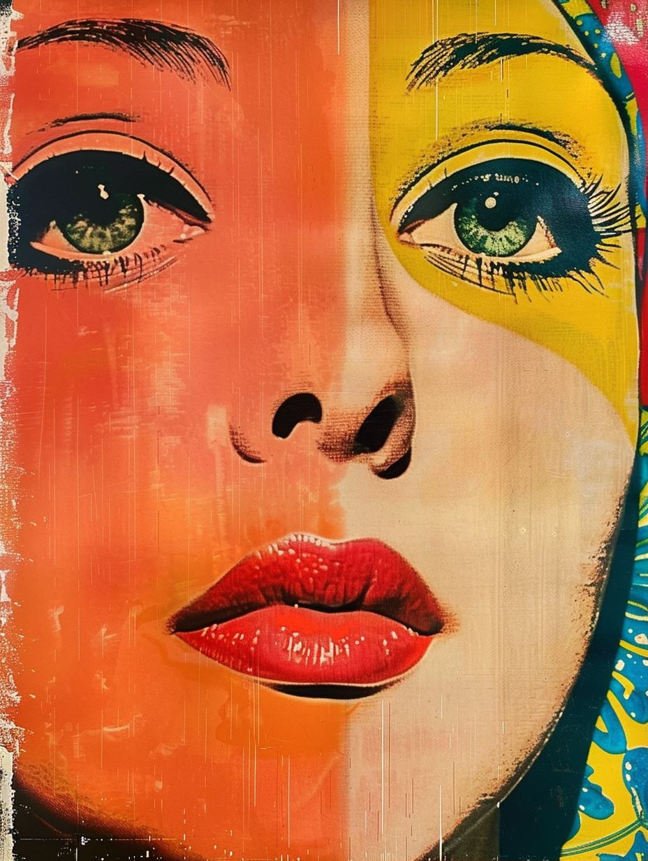 Vibrant Pop Art Portrait Collage - Image 1