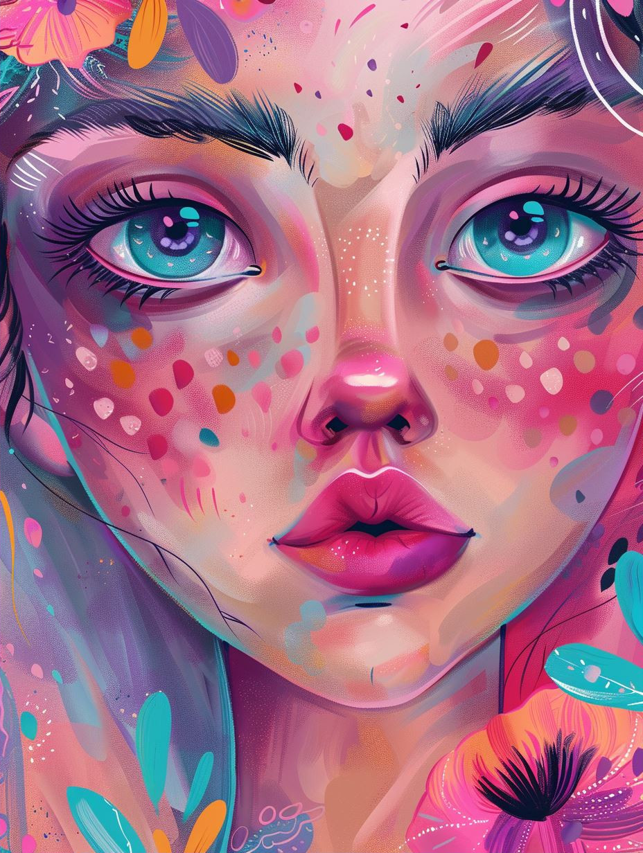Neon Dream Pastel Portrait - Image 2