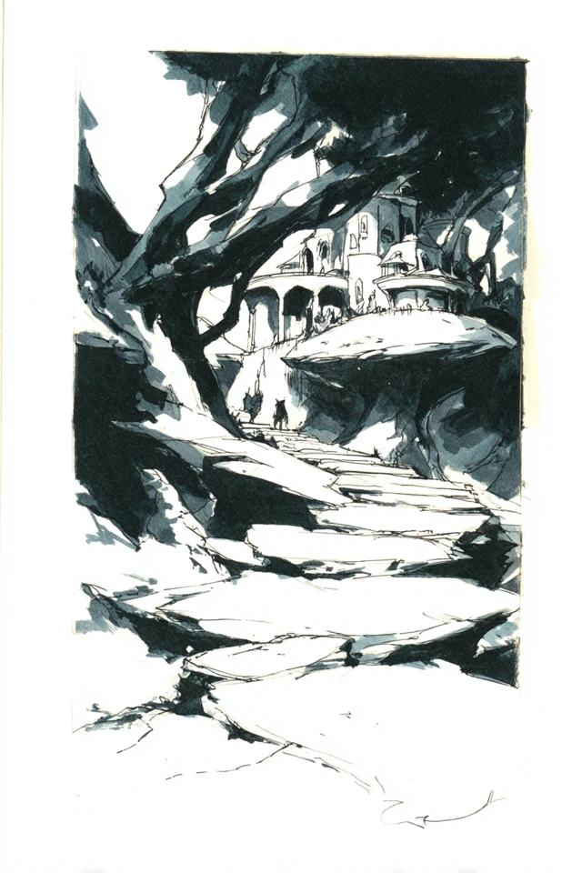 Ink and Wash Concept Art Sketches - Image 2