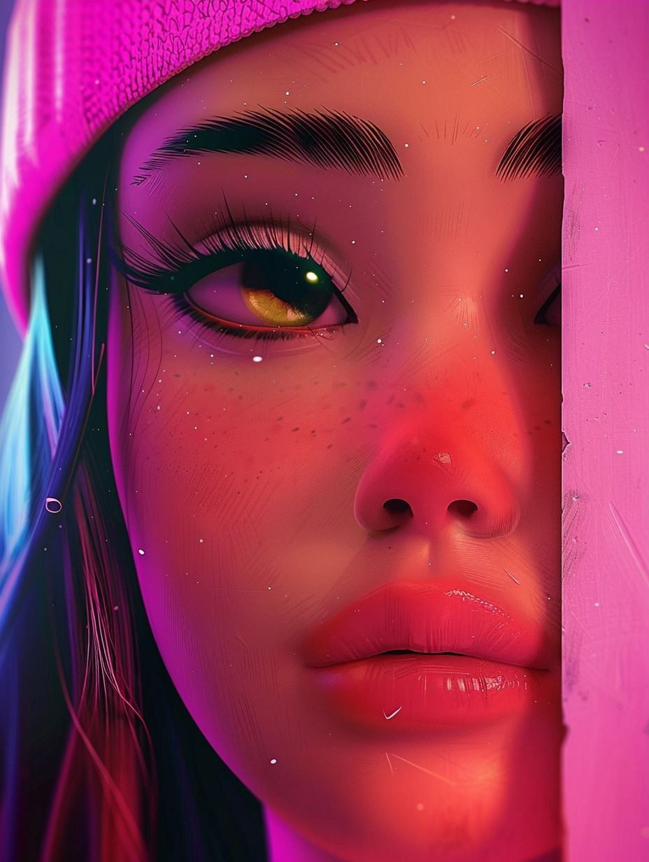 Neon Glow Cyberpunk Portrait - Image 3