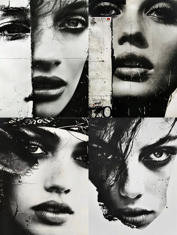 Fragmented Beauty in Monochrome