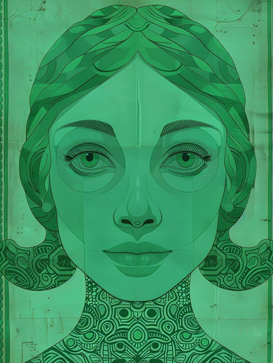 Emerald Dream Monochromatic Portrait