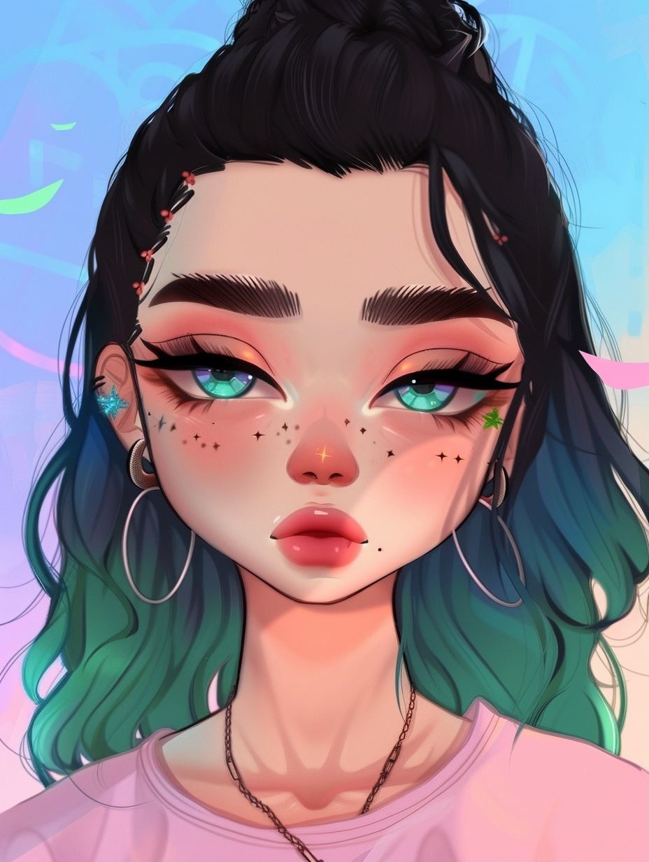 Vibrant Digital Portraits of Stylized Girls - Image 1