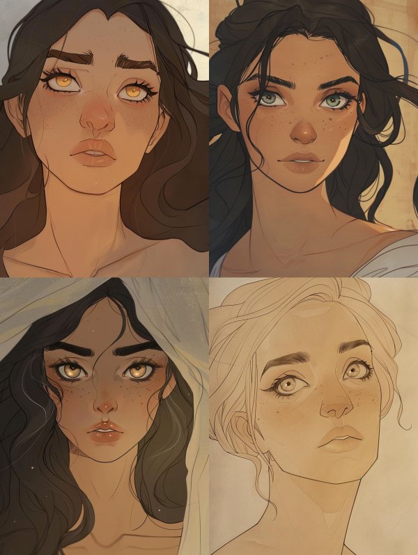 Ethereal Gazes: A Digital Portrait Study