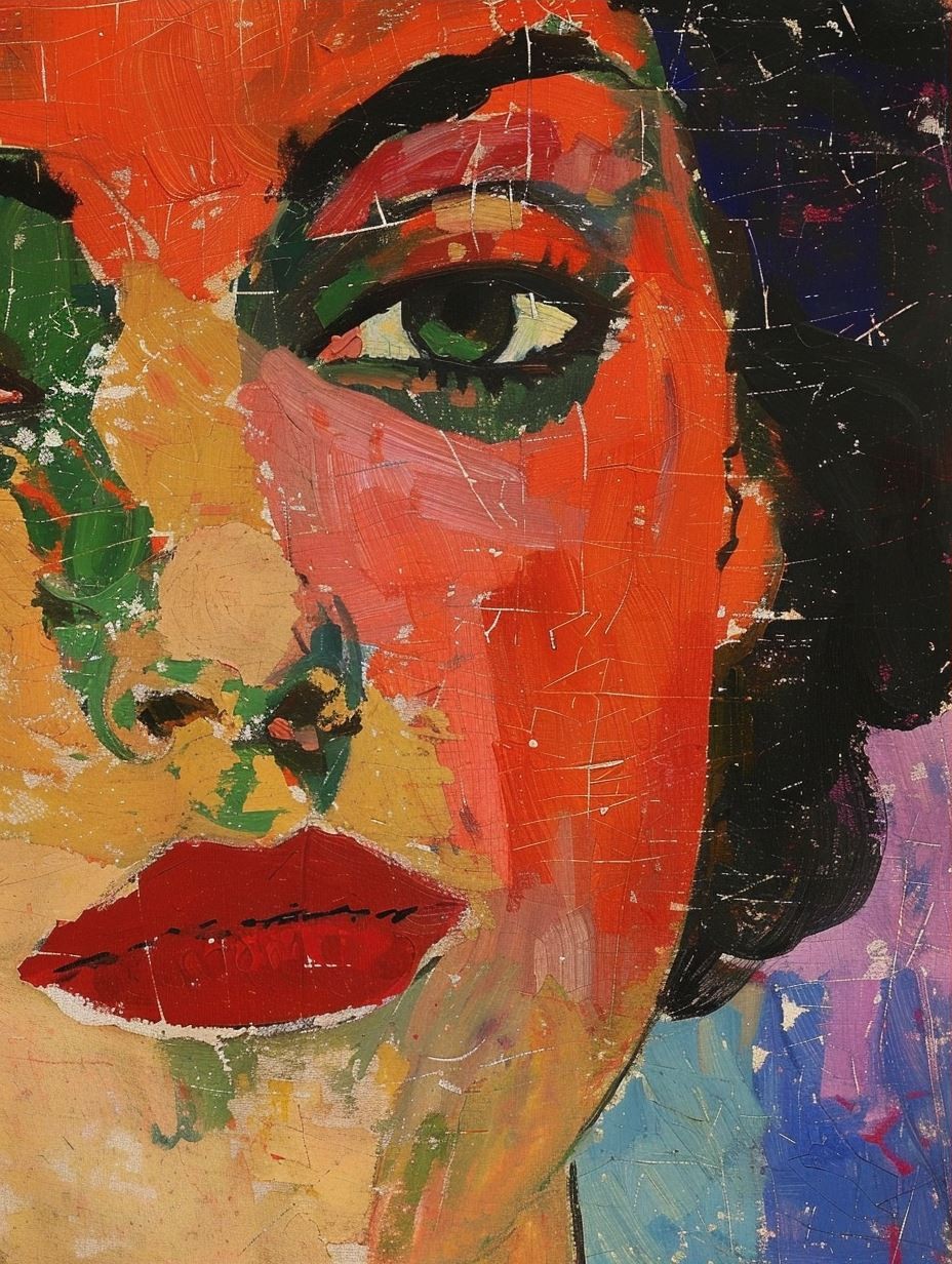 Fragmented Gaze in Bold Color - Image 3