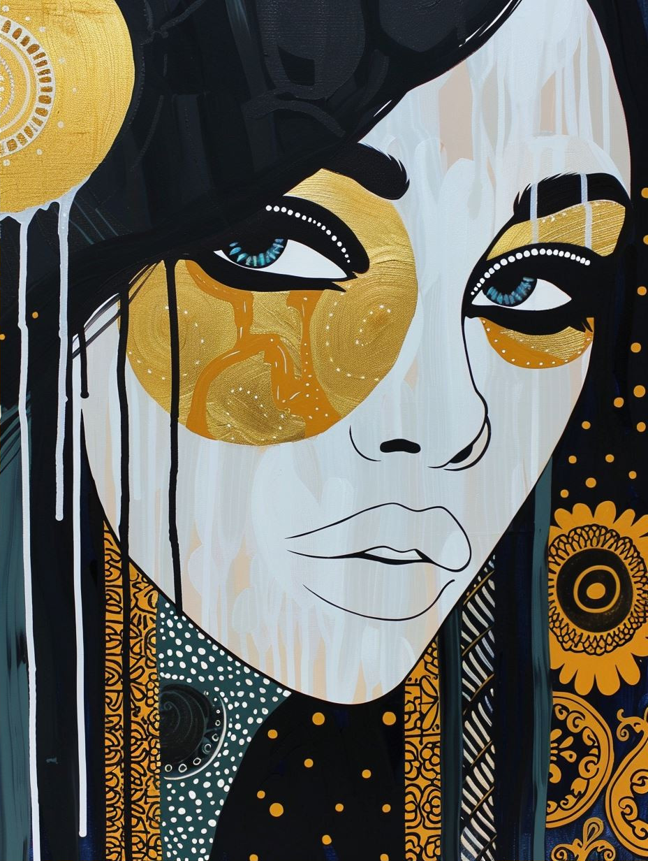 Abstract Golden Ethnic Portraits - Image 2