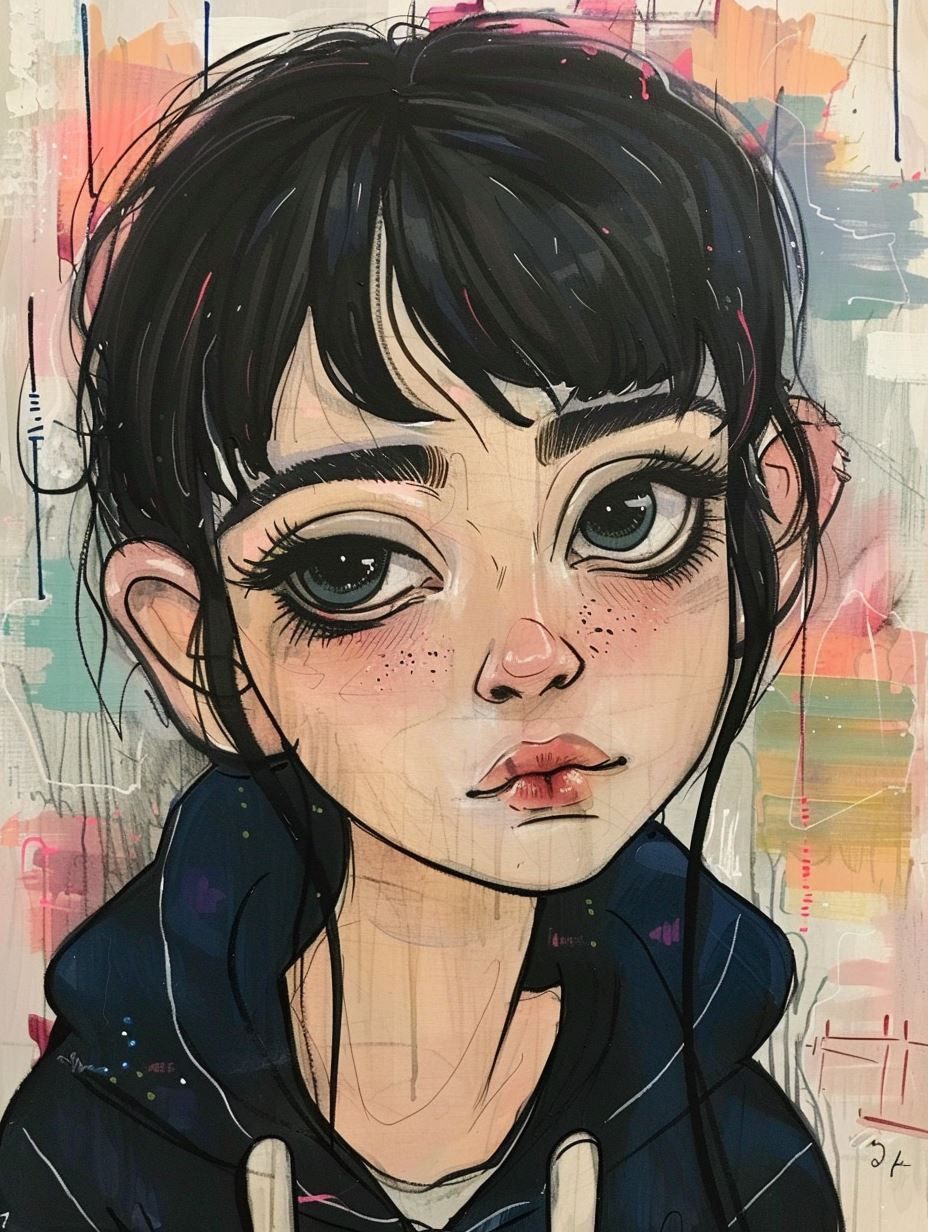 Melancholic Stylized Portrait Studies - Image 3