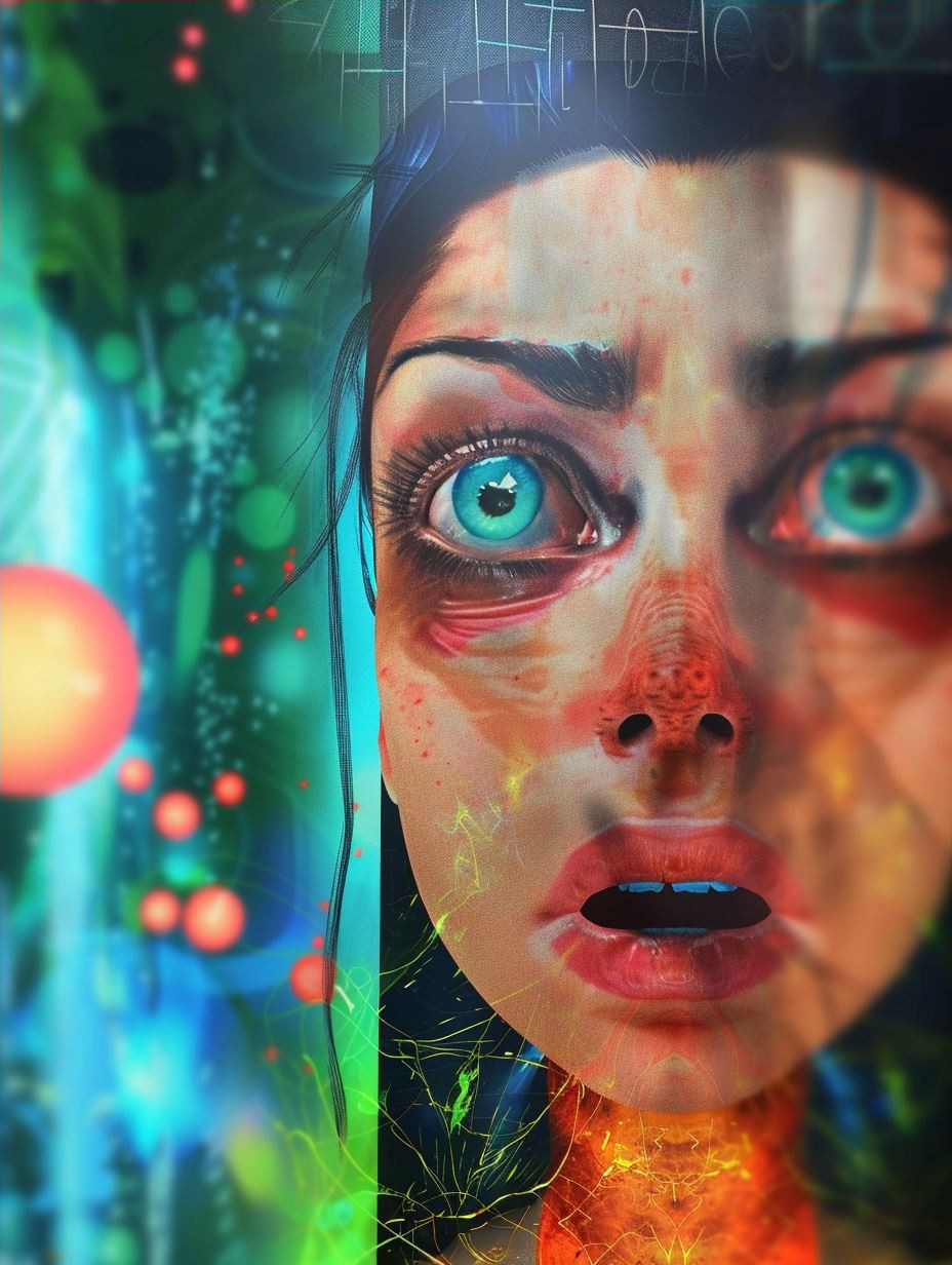 Surreal Neon Fragmented Portraits - Image 4
