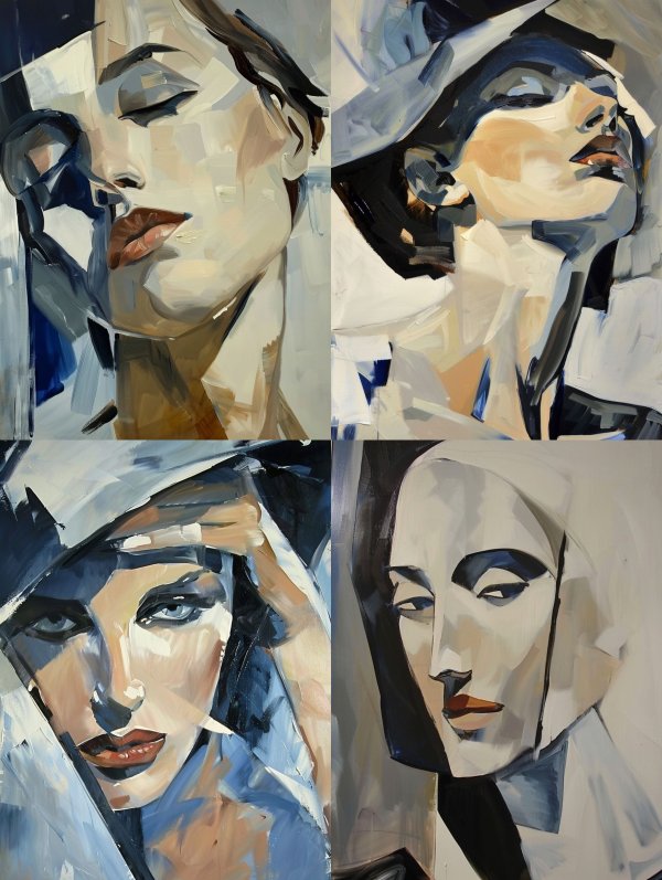 Fragmented Elegance: A Study of Four Faces