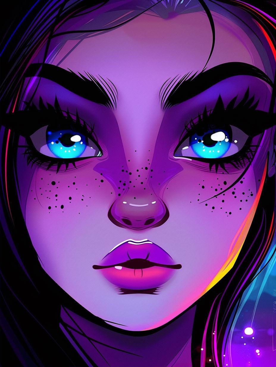 Neon Violet Cyberpunk Portraits - Image 2