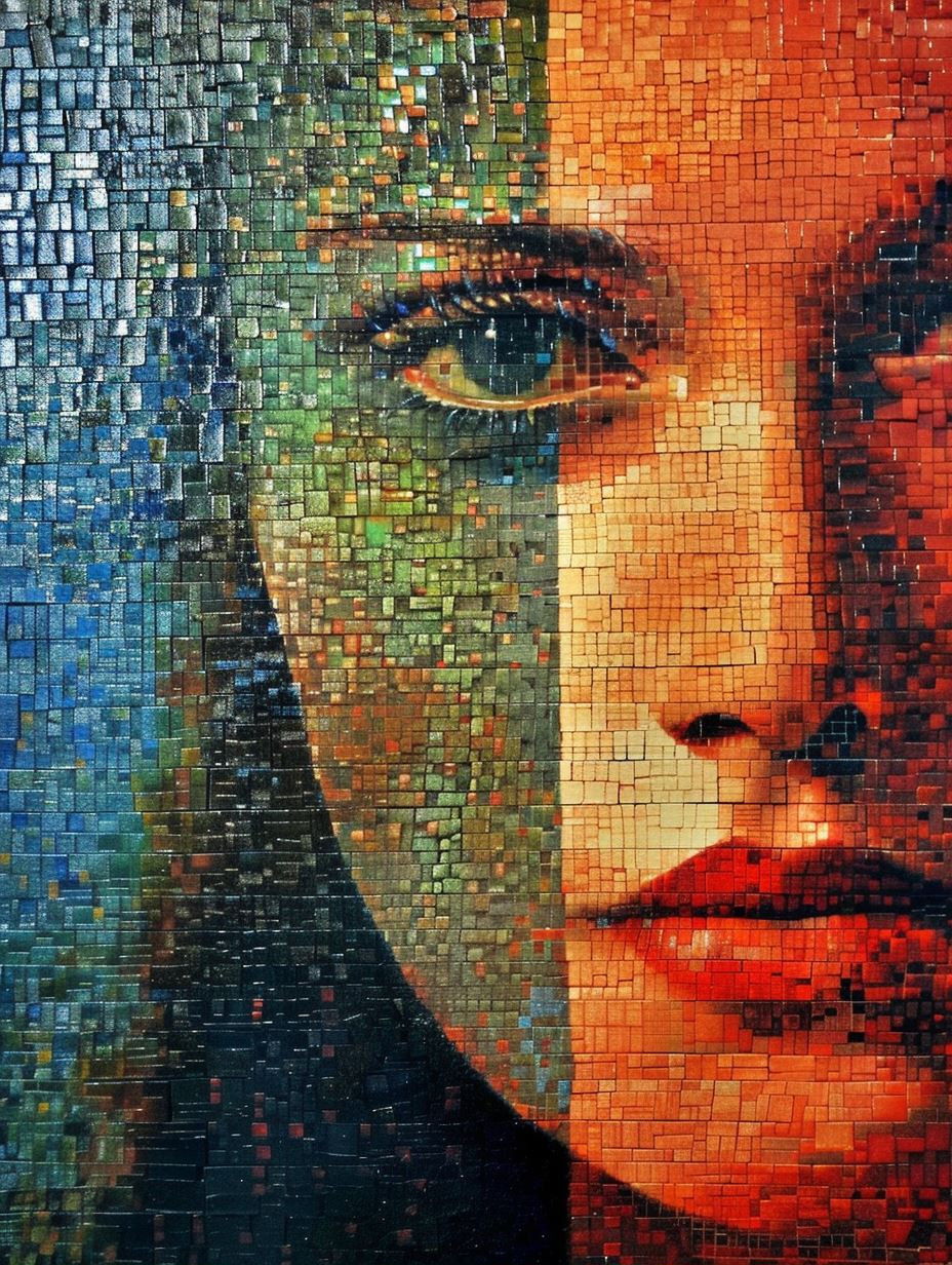 Fragmented Mosaic Portrait Study - Image 2