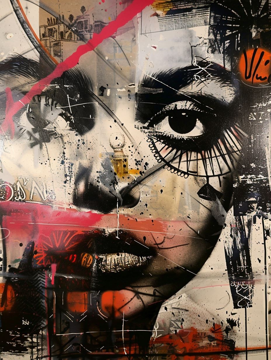 Fragmented Gazes in Mixed Media - Image 1