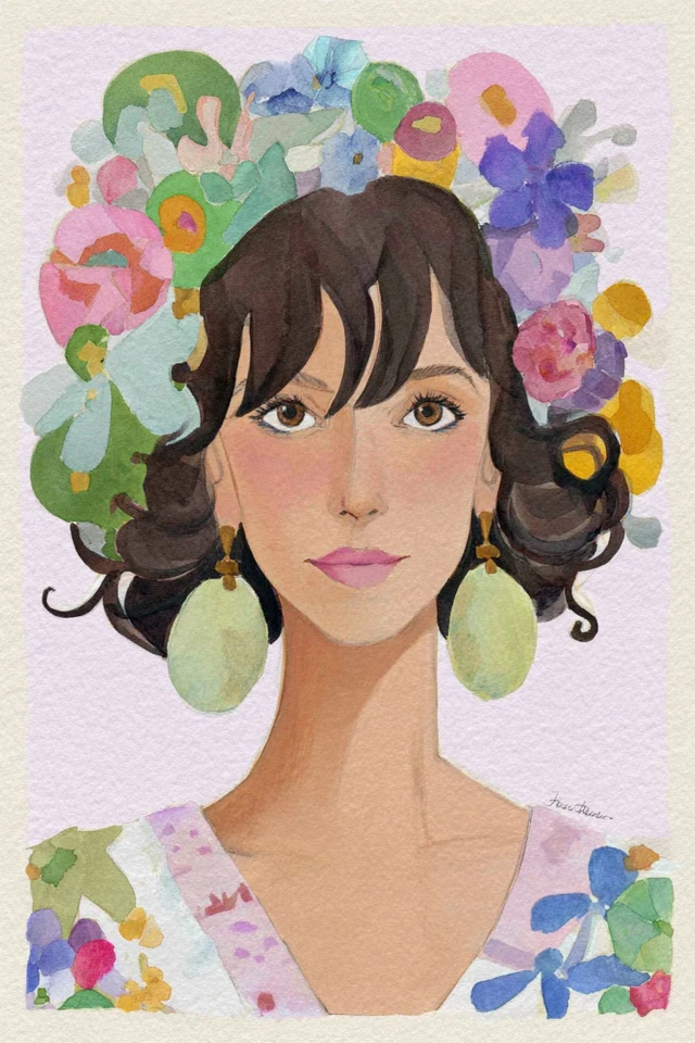 Floral Watercolor Muse - Image 1