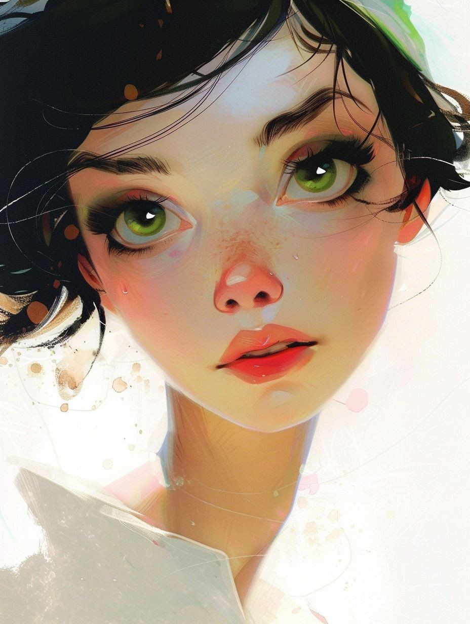 Ethereal Gaze in Liquid Paint - Image 3