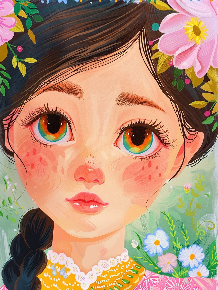 Floral Dreams: Ethereal Digital Portraits - Image 1