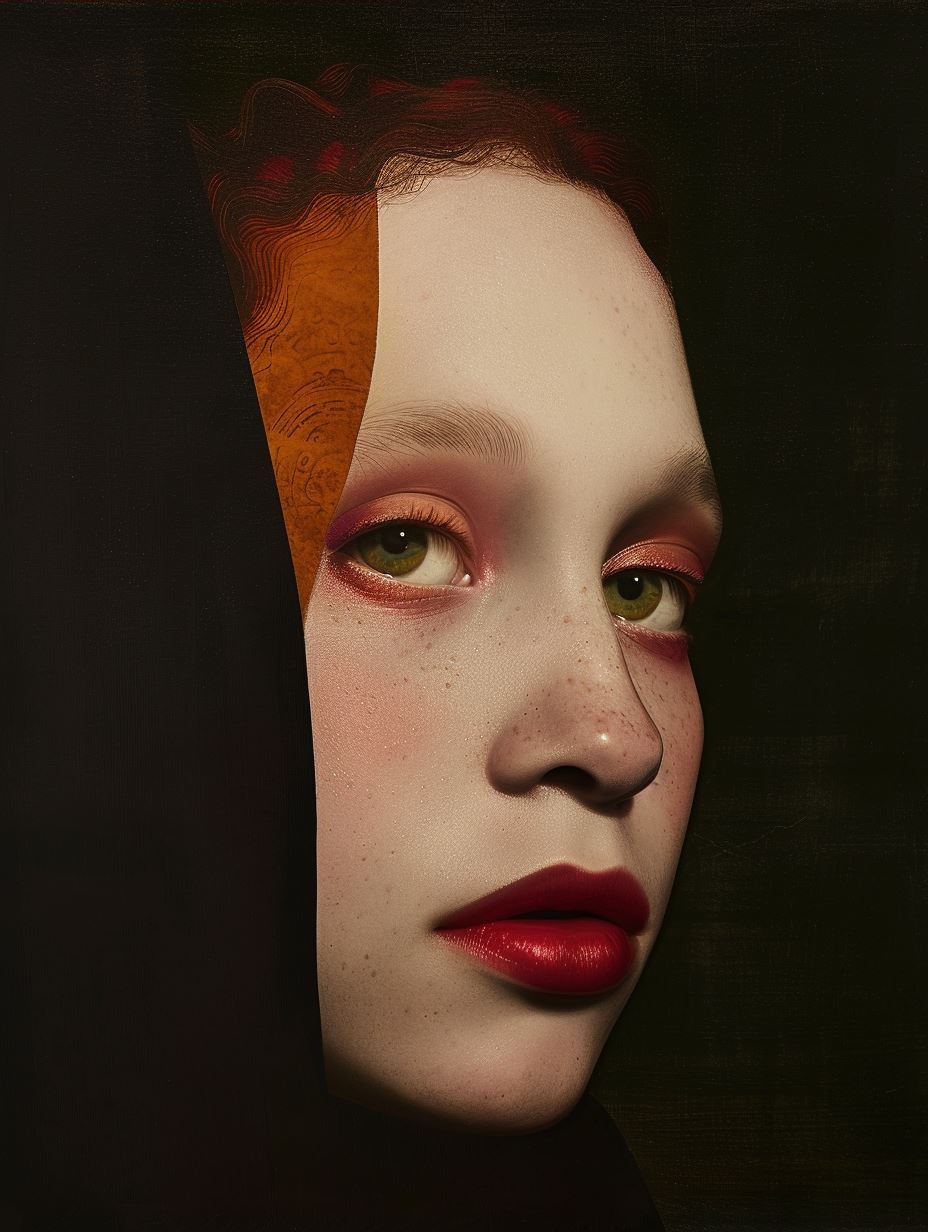 Crimson Velvet Portrait Study - Image 4