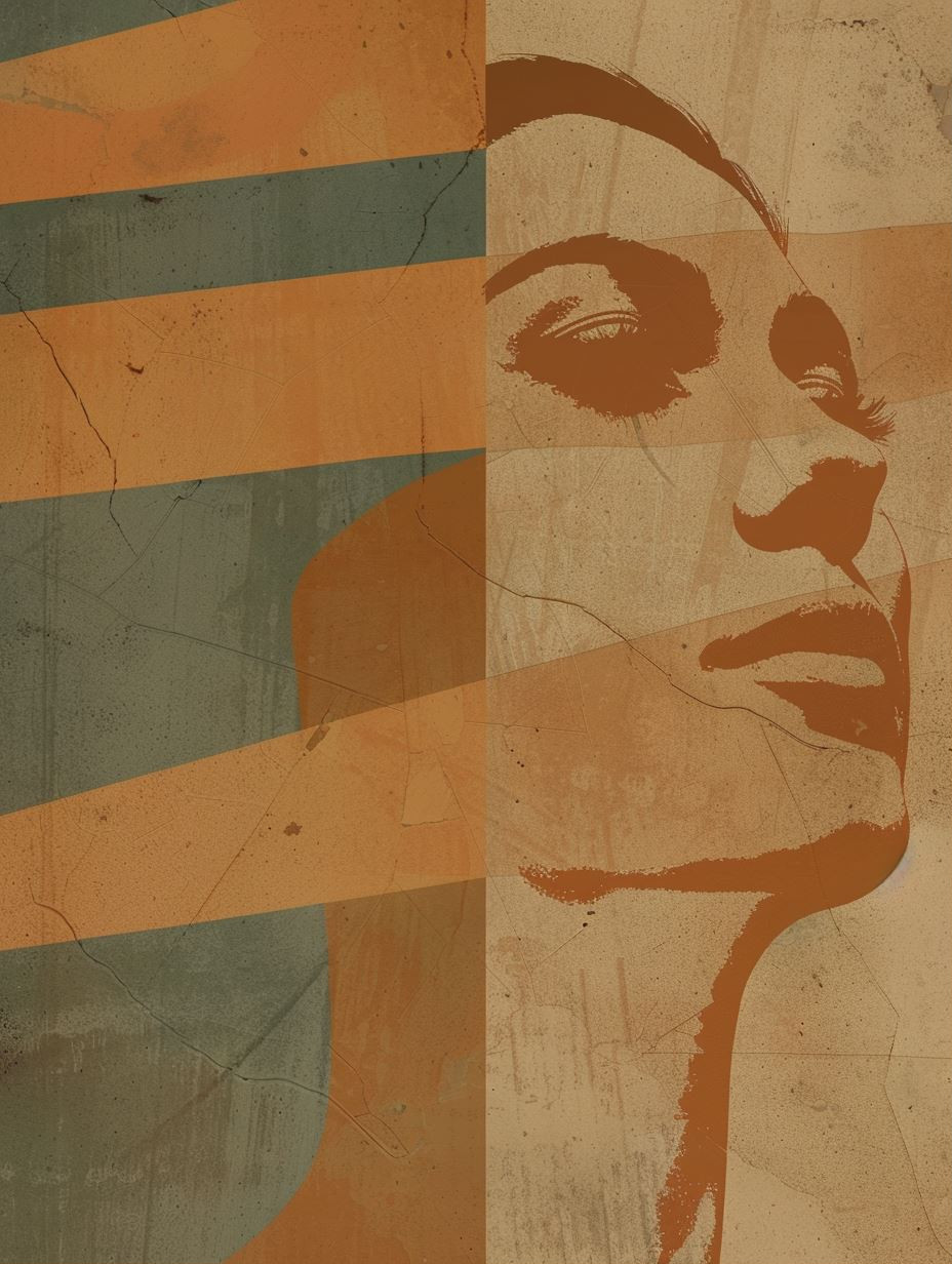 Fragmented Earth Tone Portraits - Image 1