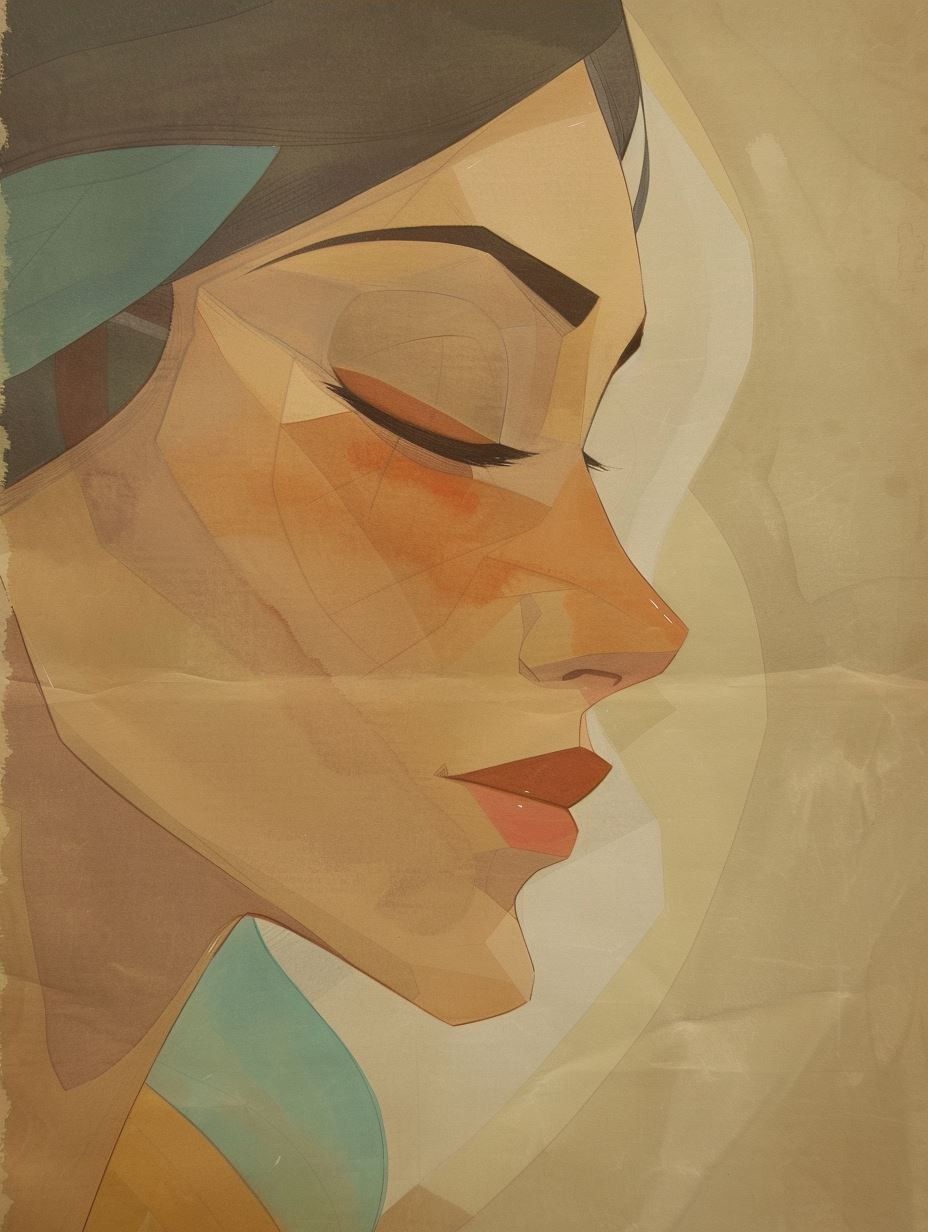 Ethereal Gaze in Aged Parchment - Image 4