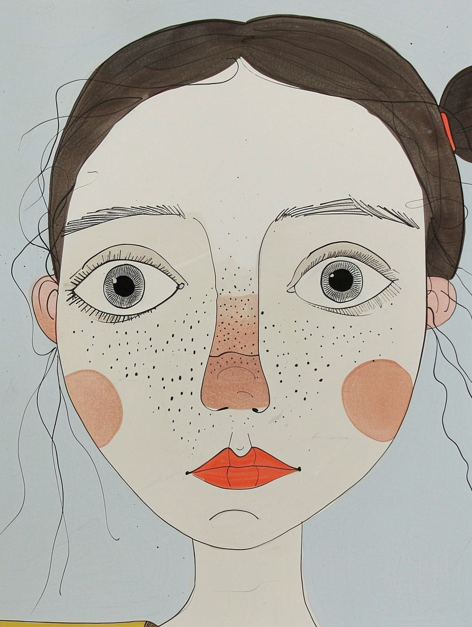 Minimalist Freckled Portrait Study - Image 4