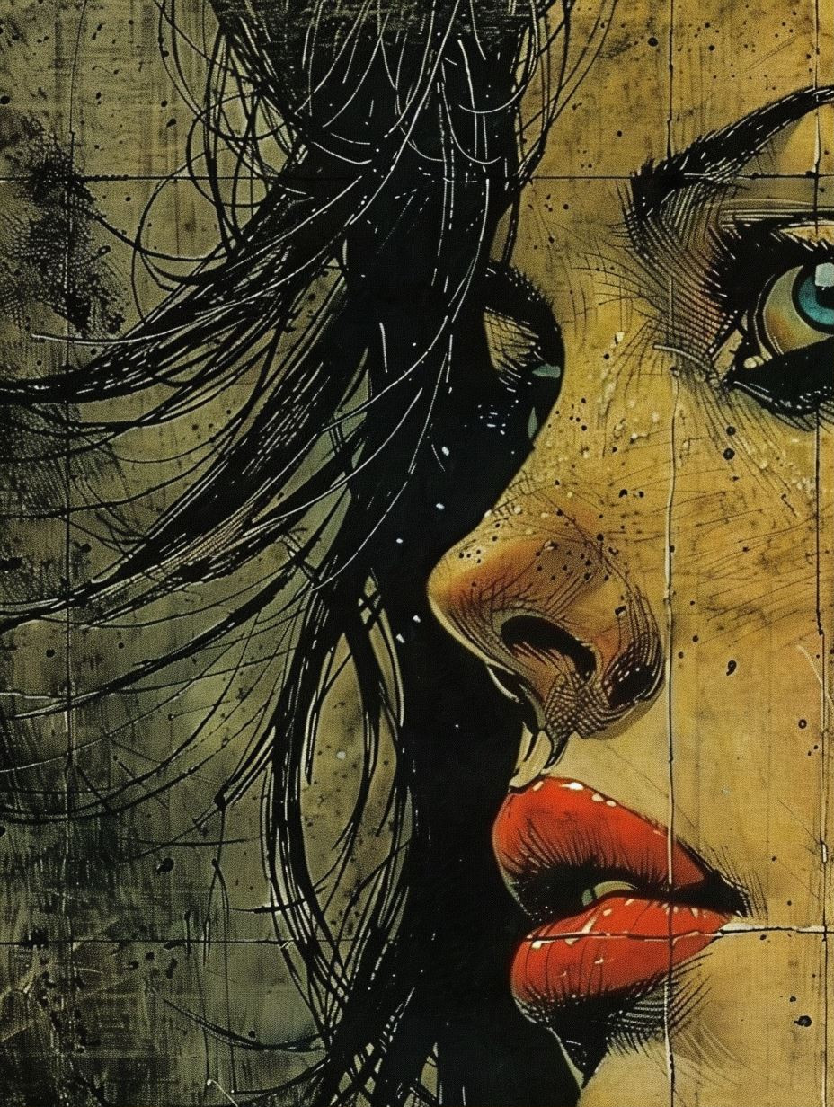 Gritty Noir Comic Portrait