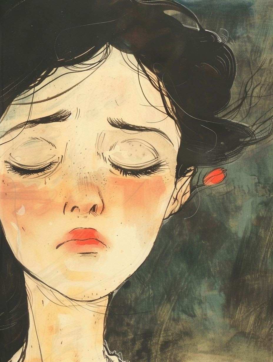Melancholy Watercolor Anime Portraits - Image 2