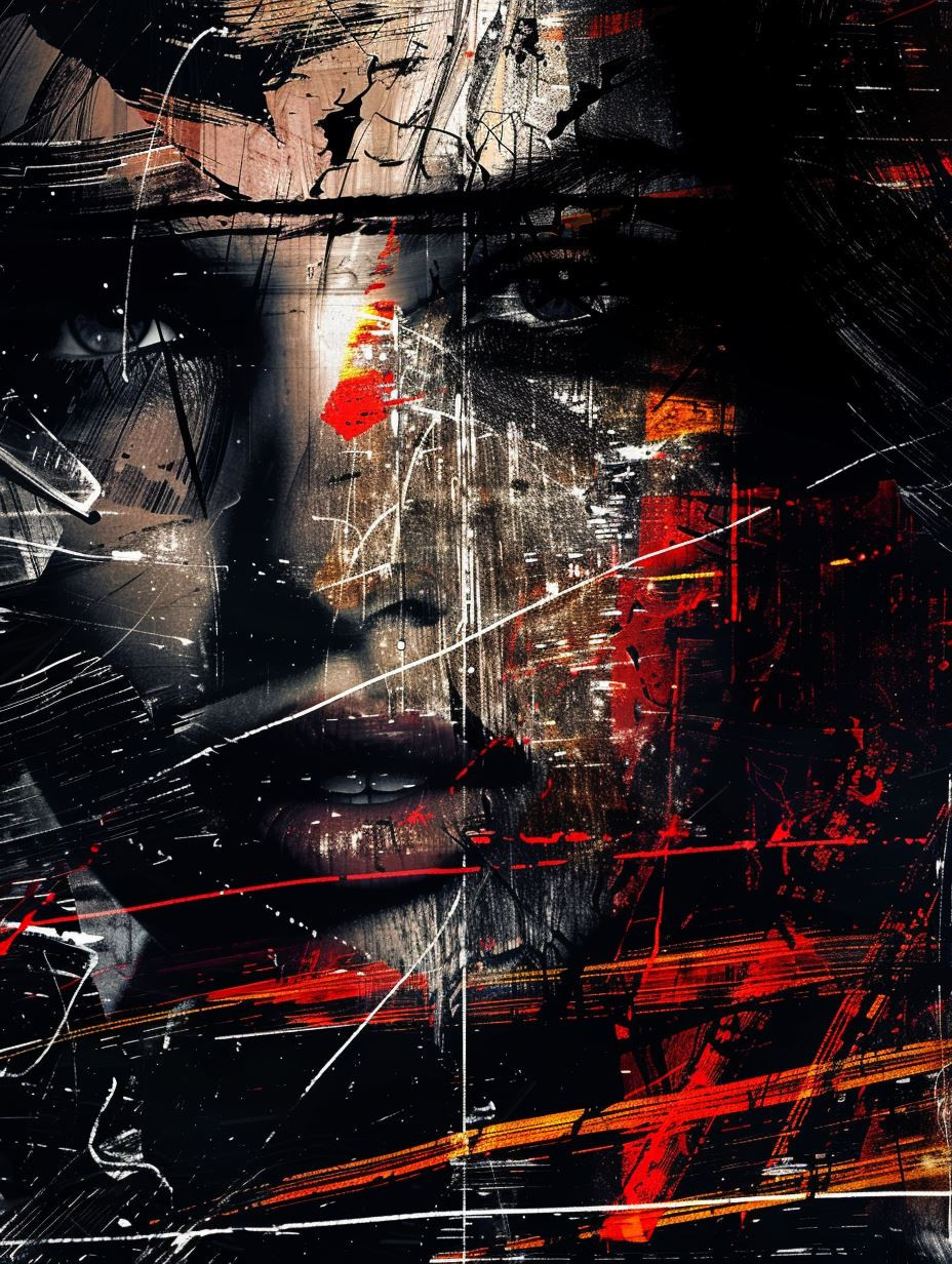 Dark Abstract Crimson Portraits - Image 3