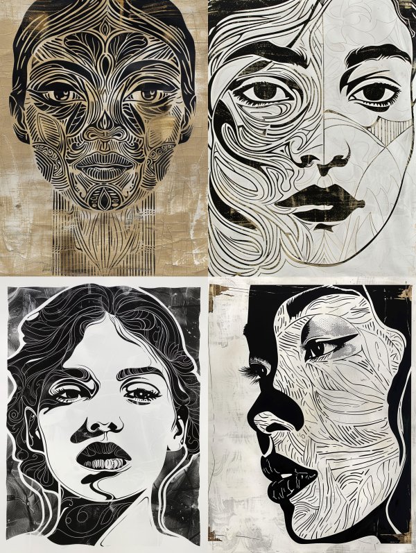Fluid Linear Portraiture Study